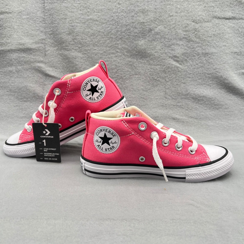 Converse Chuck Taylor All Star Street Mid Kids Watermelon Pink Sneakers Size 1